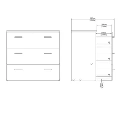 Ladekast Space Naturel 3-lades - Giga Living