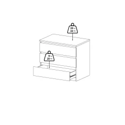 Ladekast Ylva 3 lades Hickory - Giga Living