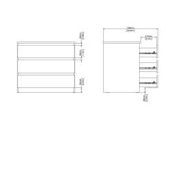 Ladekast Ylva 3 lades Hickory - Giga Living