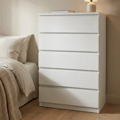 Ladekast Ylva 5 lades Wit - Giga Living