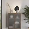 Lage Kast Layna 2d 70cm Mokka Glas - Giga Meubel