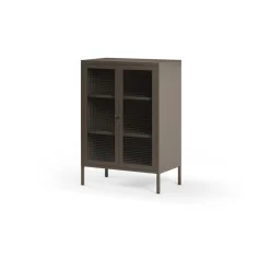 Lage Kast Layna 2d 70cm Mokka Glas - Giga Meubel