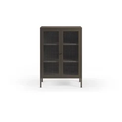 Lage Kast Layna 2d 70cm Mokka Glas - Giga Meubel