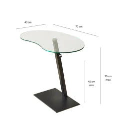 Laptoptafel Fagioli Glas/Zwart Organisch