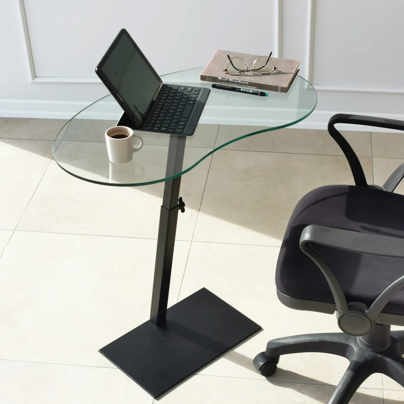 Laptoptafel Fagioli Glas/Zwart Organisch