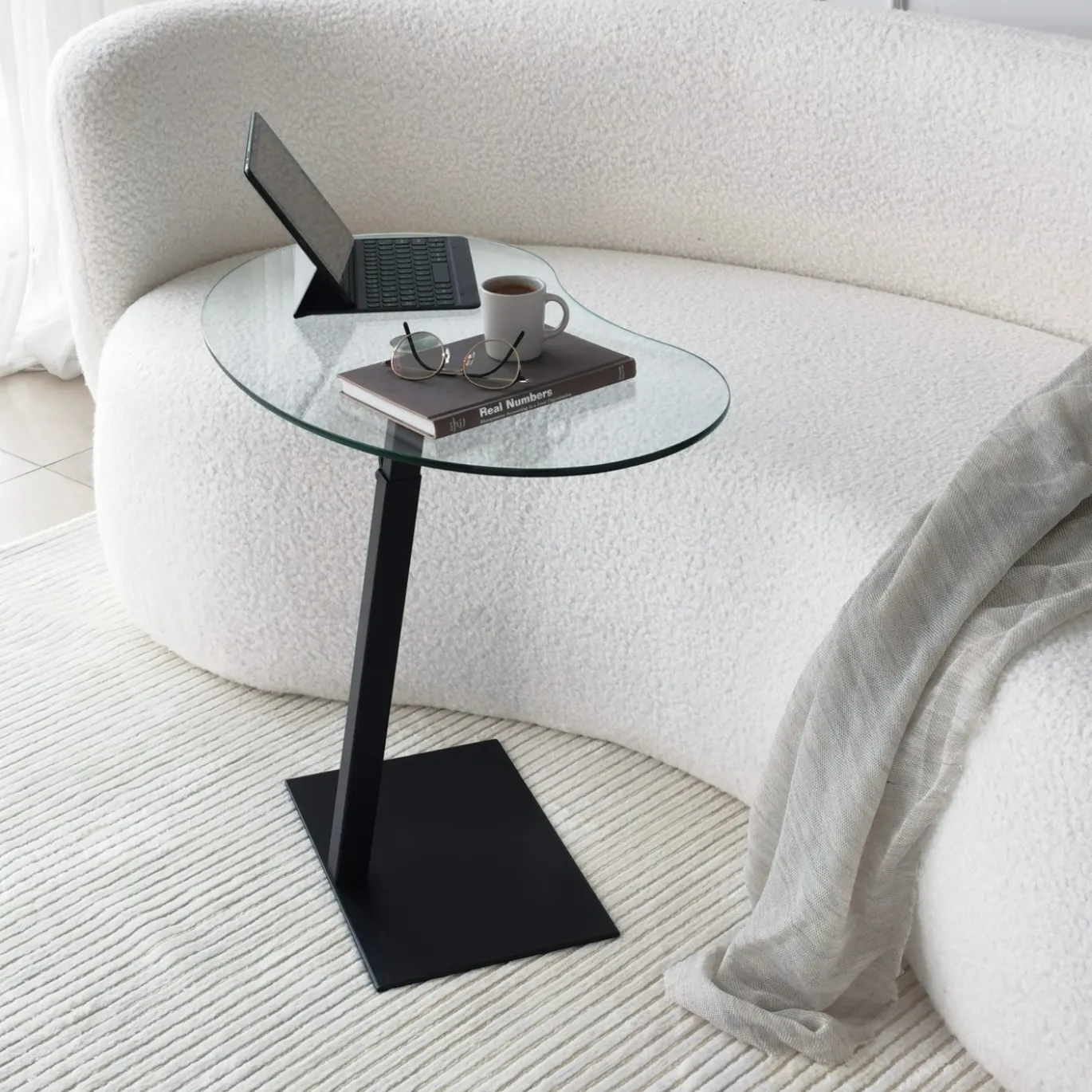 Laptoptafel Fagioli Glas/Zwart Organisch