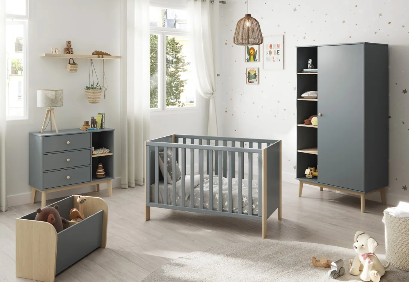 Ledikant Esteban 120x60 Khaki Groen/wit Wax - Giga Meubel