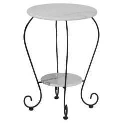 Lesli Living Bijzettafel Marmer Wit Ø25/Ø41cm