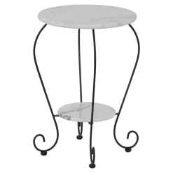 Lesli Living Bijzettafel Marmer Wit Ø25/Ø41cm
