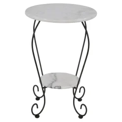 Lesli Living Bijzettafel Marmer Wit Ø25/Ø41cm
