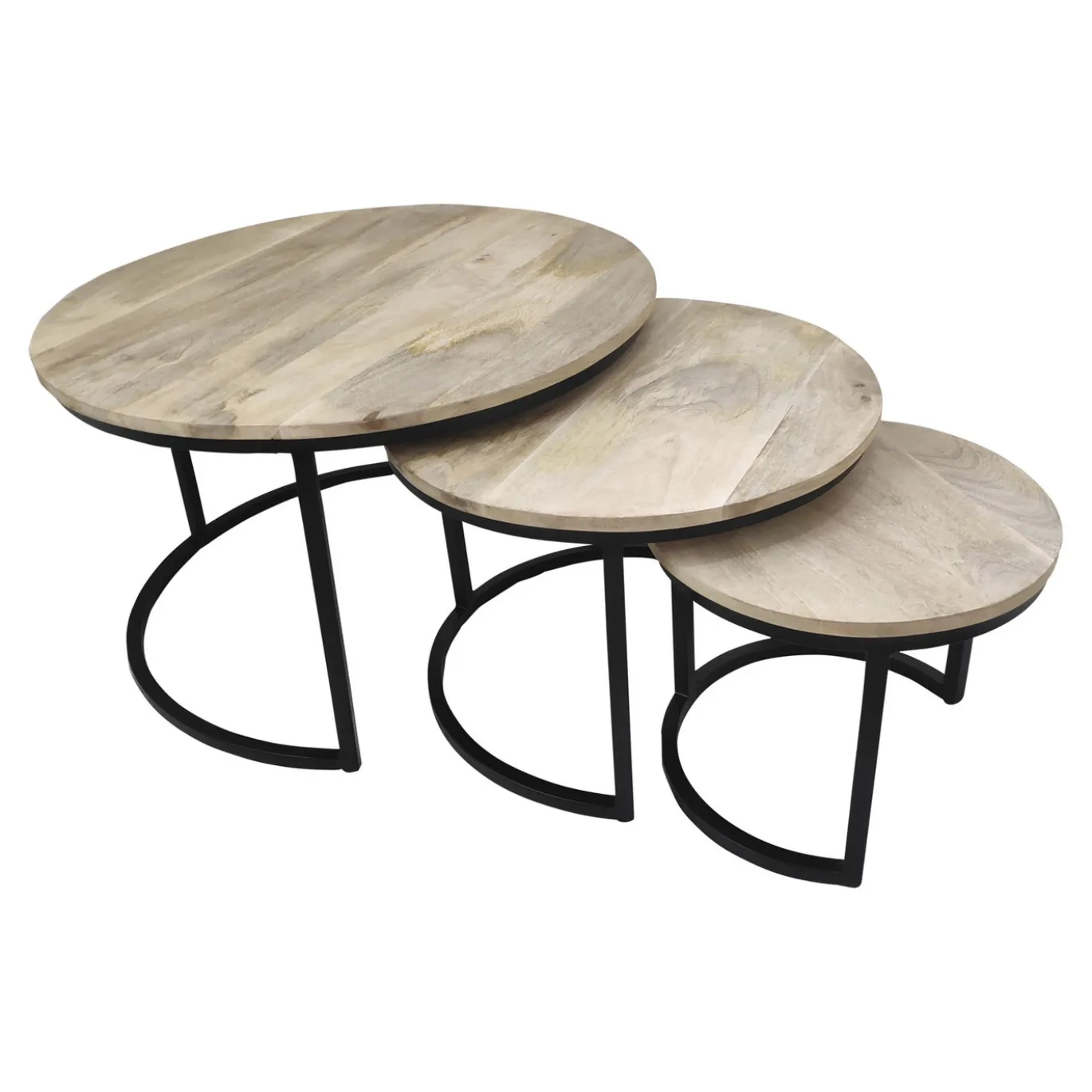 Lesli Living Houten Bijzettafeltje Jayden, Set van 3