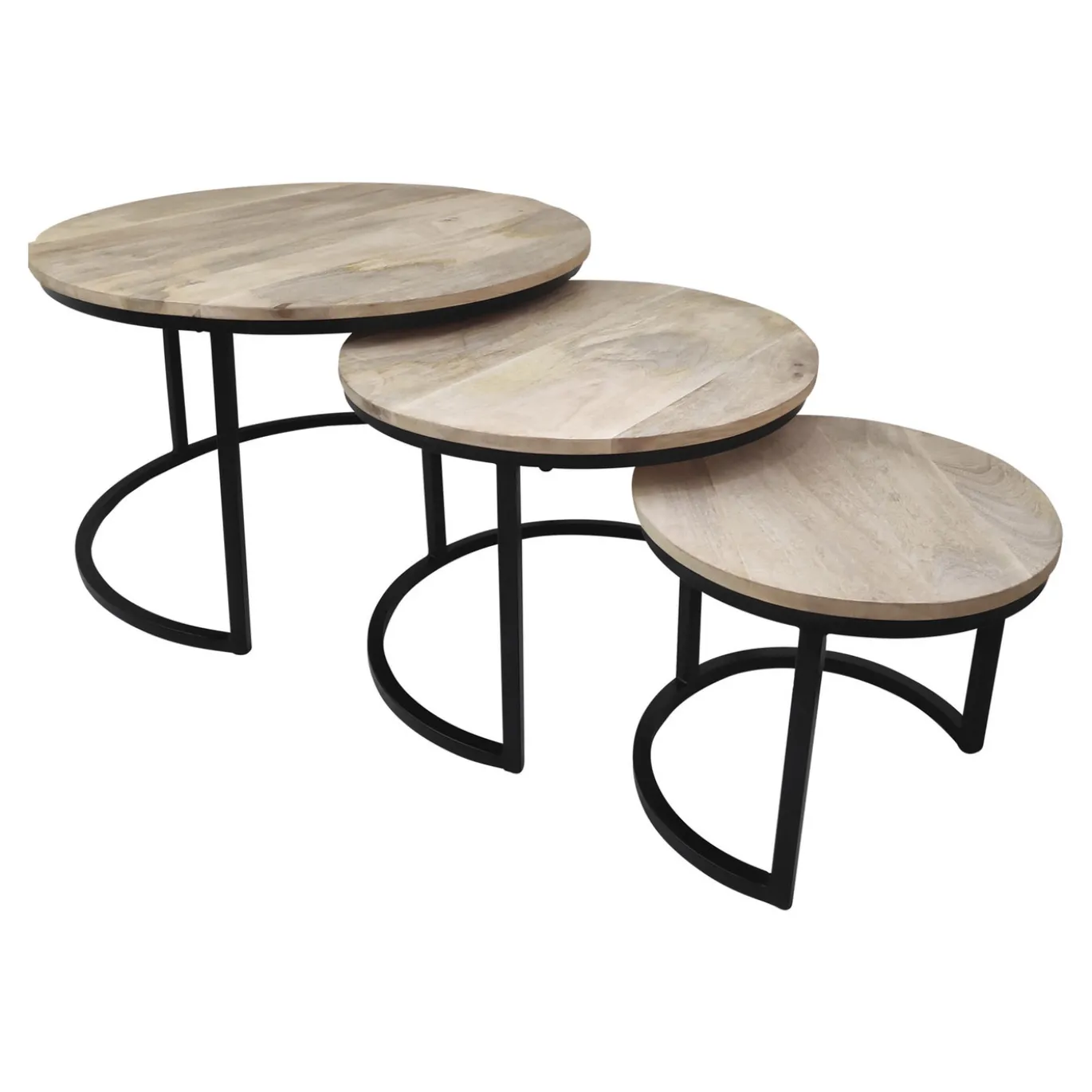 Lesli Living Houten Bijzettafeltje Jayden, Set van 3