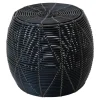 Lesli Living Poef Birma Wicker Zwart Ø46x40cm
