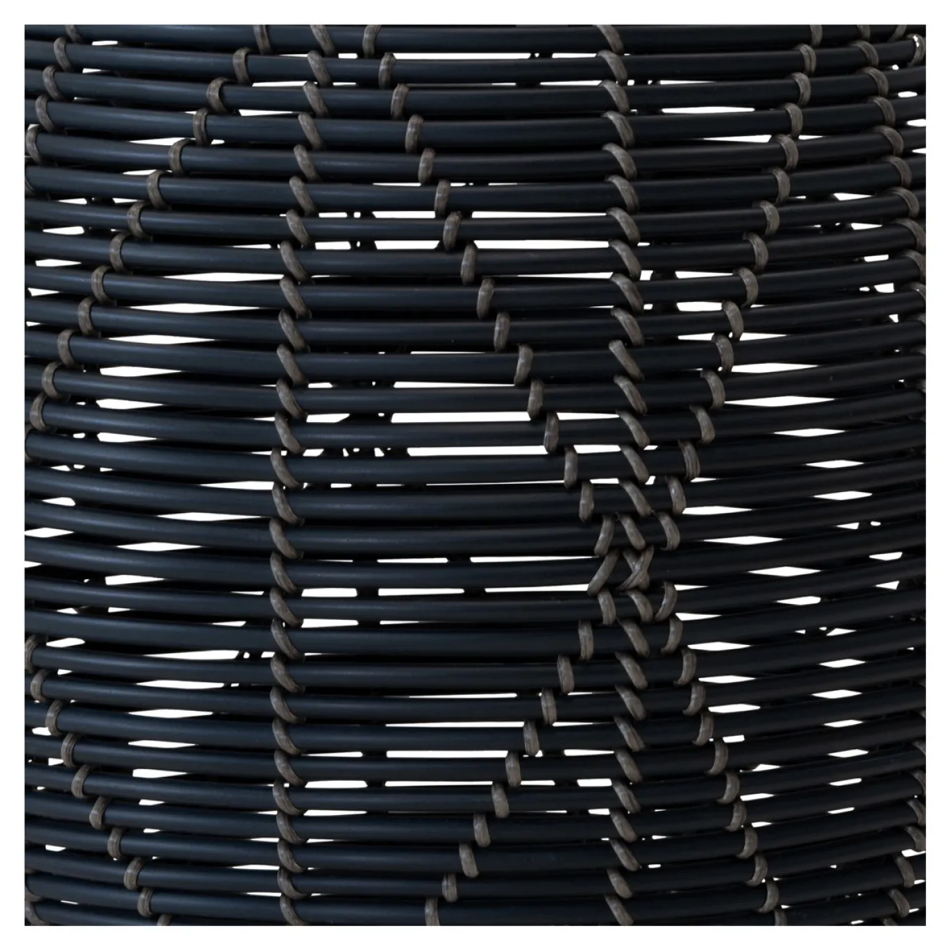 Lesli Living Poef Birma Wicker Zwart Ø46x40cm