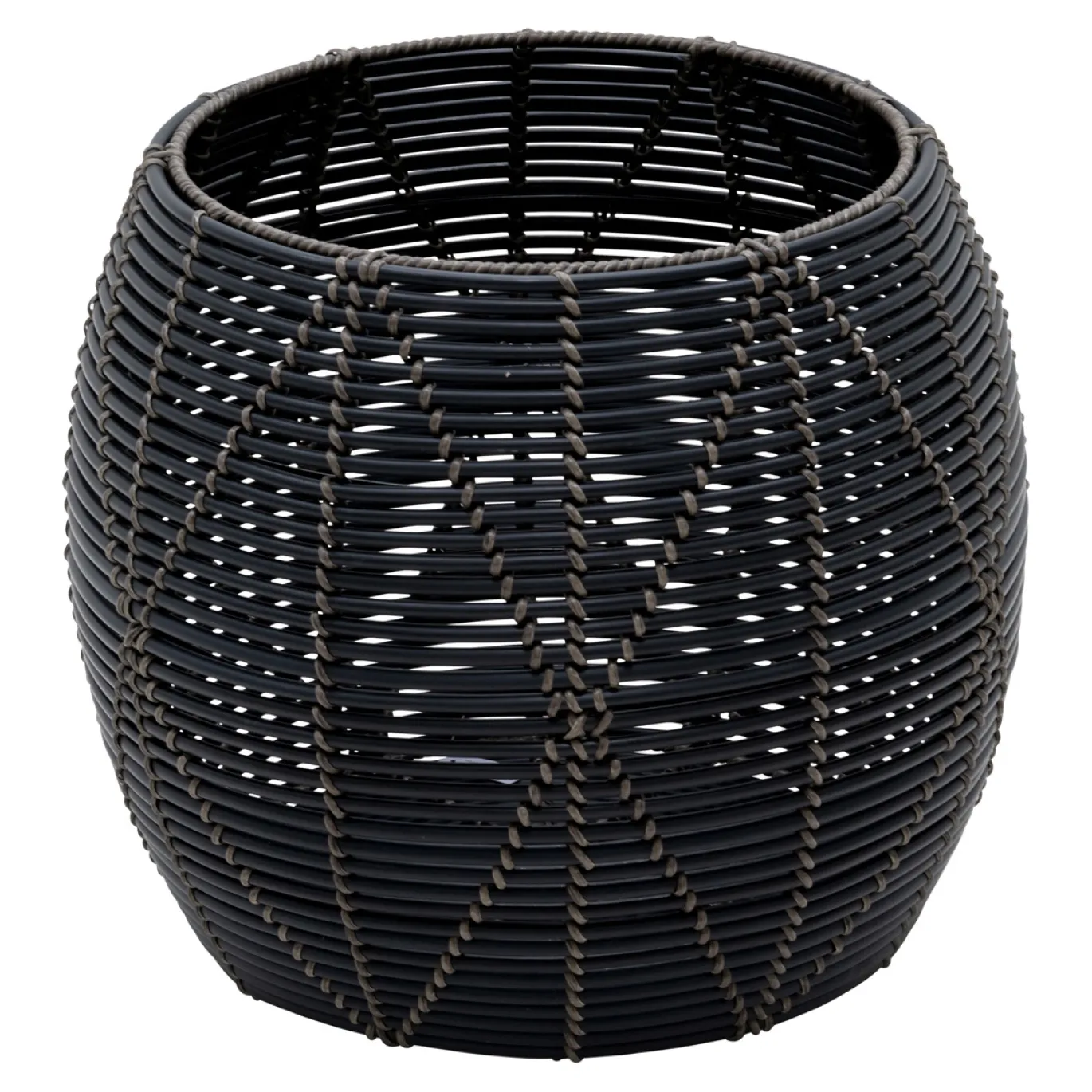 Lesli Living Poef Birma Wicker Zwart Ø46x40cm