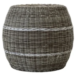 Lesli Living Poef Laos Wicker Beige Ø46x40cm
