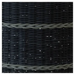 Lesli Living Poef Saigon Wicker Zwart Ø41x40cm
