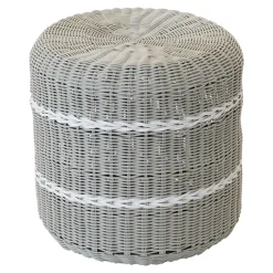Lesli Living Poef Saigon Wicker Grijs Ø41x40cm