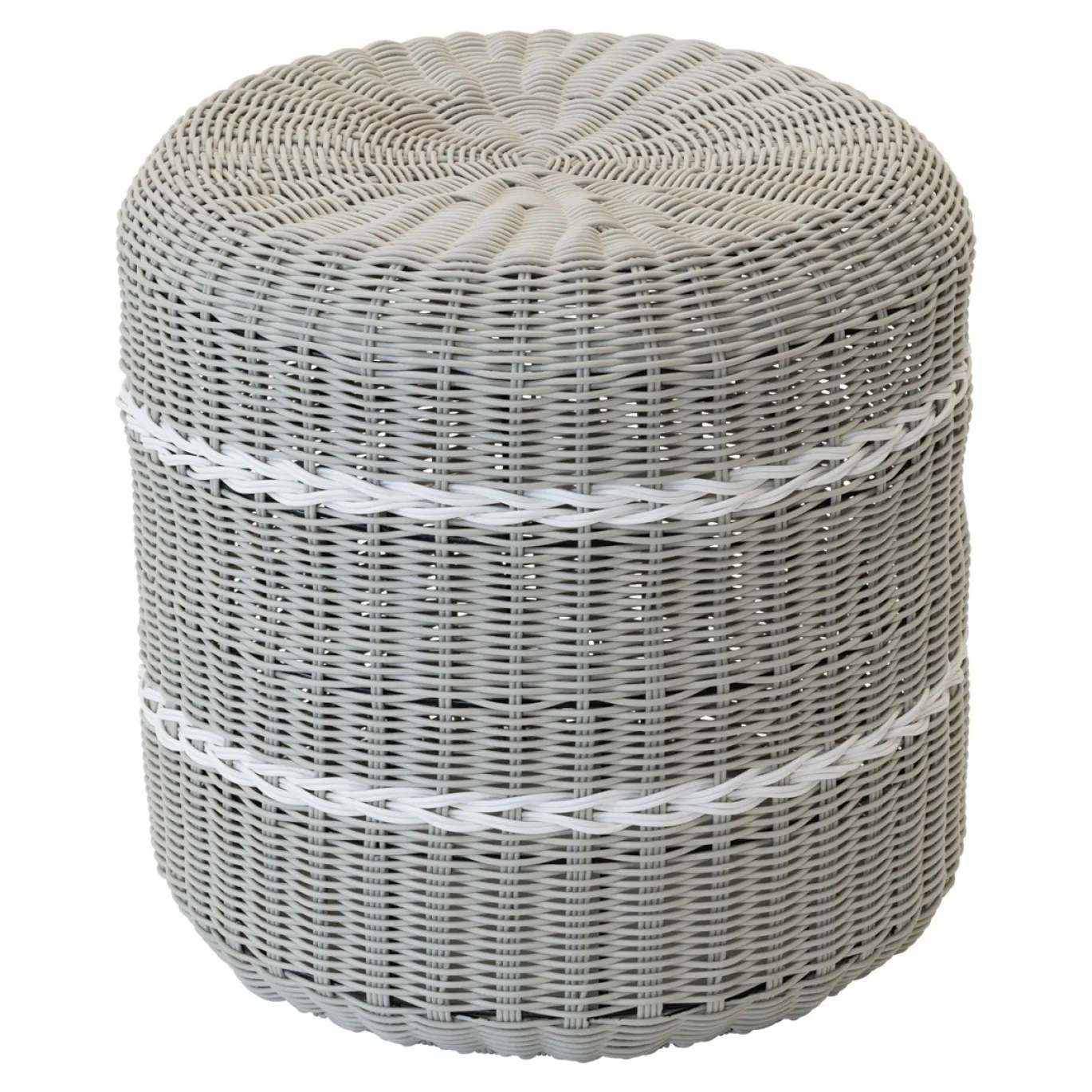 Lesli Living Poef Saigon Wicker Grijs Ø41x40cm