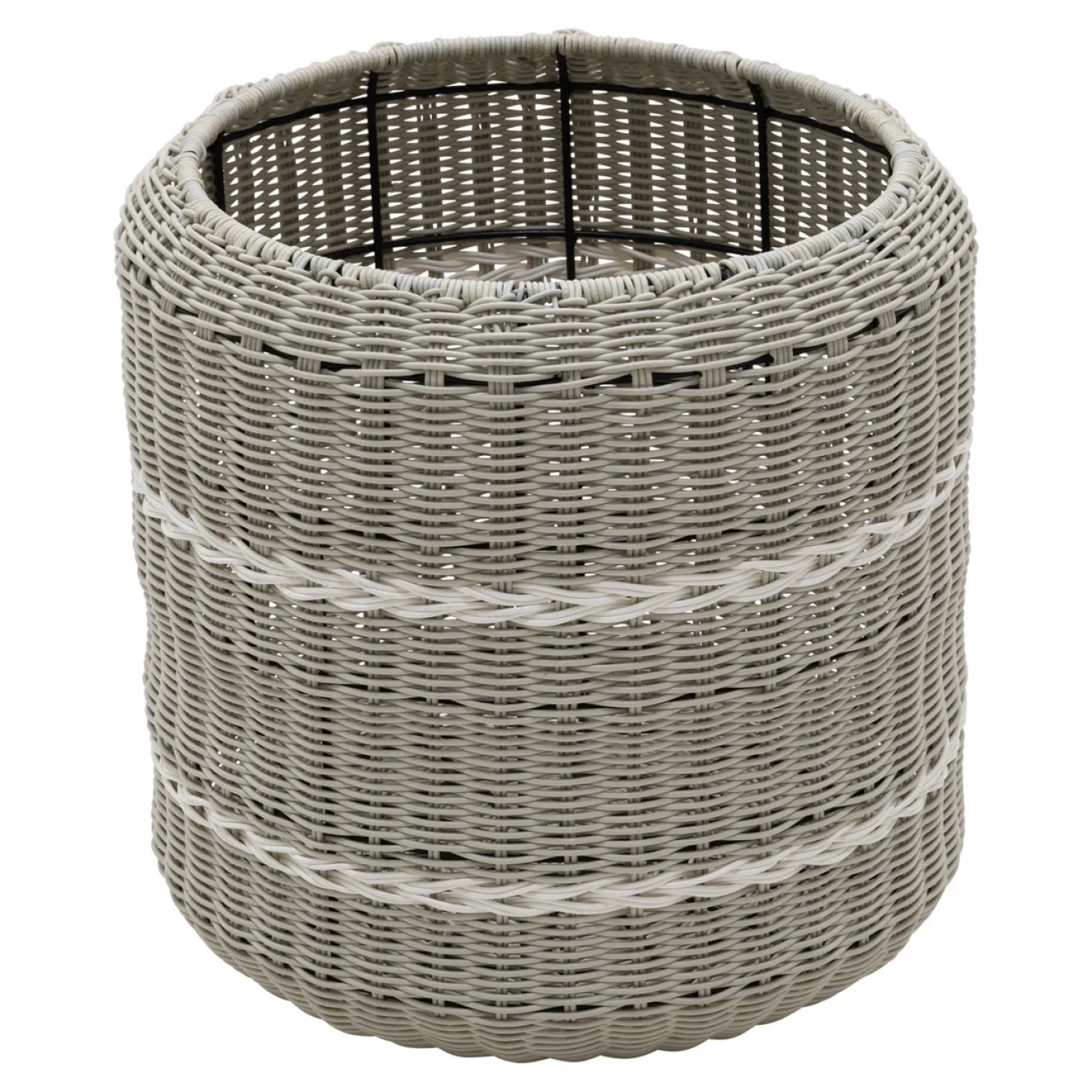Lesli Living Poef Saigon Wicker Grijs Ø41x40cm