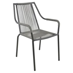 Lesli Living Stapelbare Tuinstoel Shelo Donkergrijs