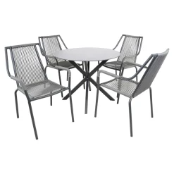 Lesli Living Stapelbare Tuinstoel Shelo Donkergrijs