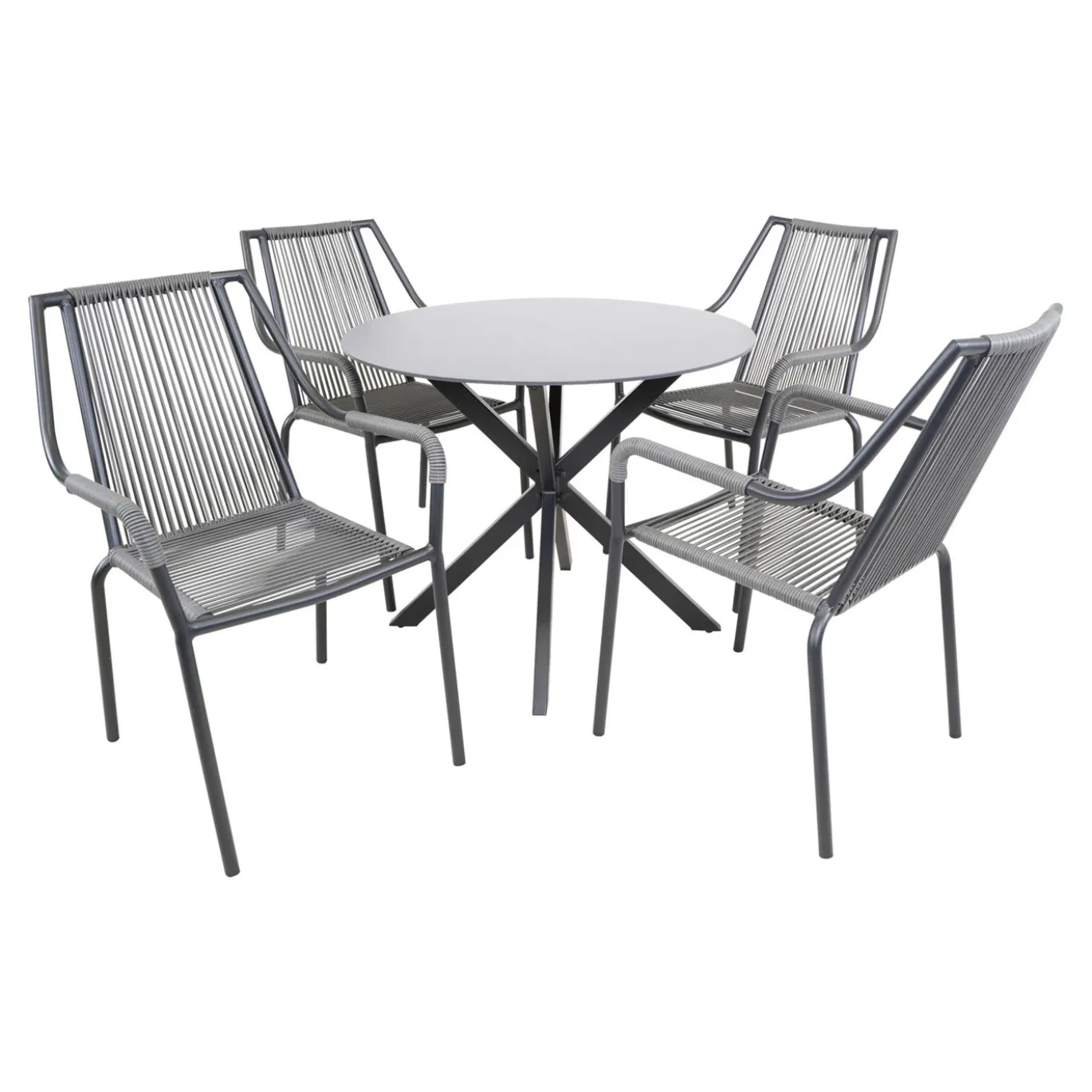 Lesli Living Stapelbare Tuinstoel Shelo Donkergrijs