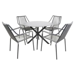Lesli Living Stapelbare Tuinstoel Shelo Donkergrijs