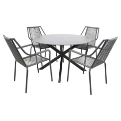 Lesli Living Stapelbare Tuinstoel Shelo Donkergrijs