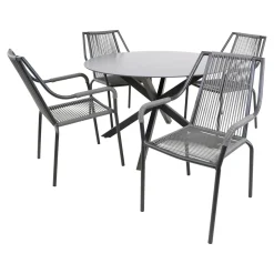 Lesli Living Stapelbare Tuinstoel Shelo Donkergrijs