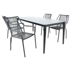 Lesli Living Stapelbare Tuinstoel Shelo Donkergrijs