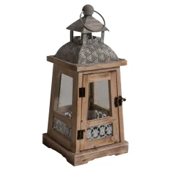 Lesli Living Windlicht Letland Hout, S/2