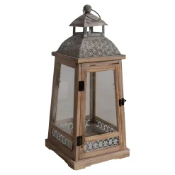 Lesli Living Windlicht Letland Hout, S/2