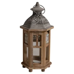 Lesli Living Windlicht Litouwen Hout, S/2