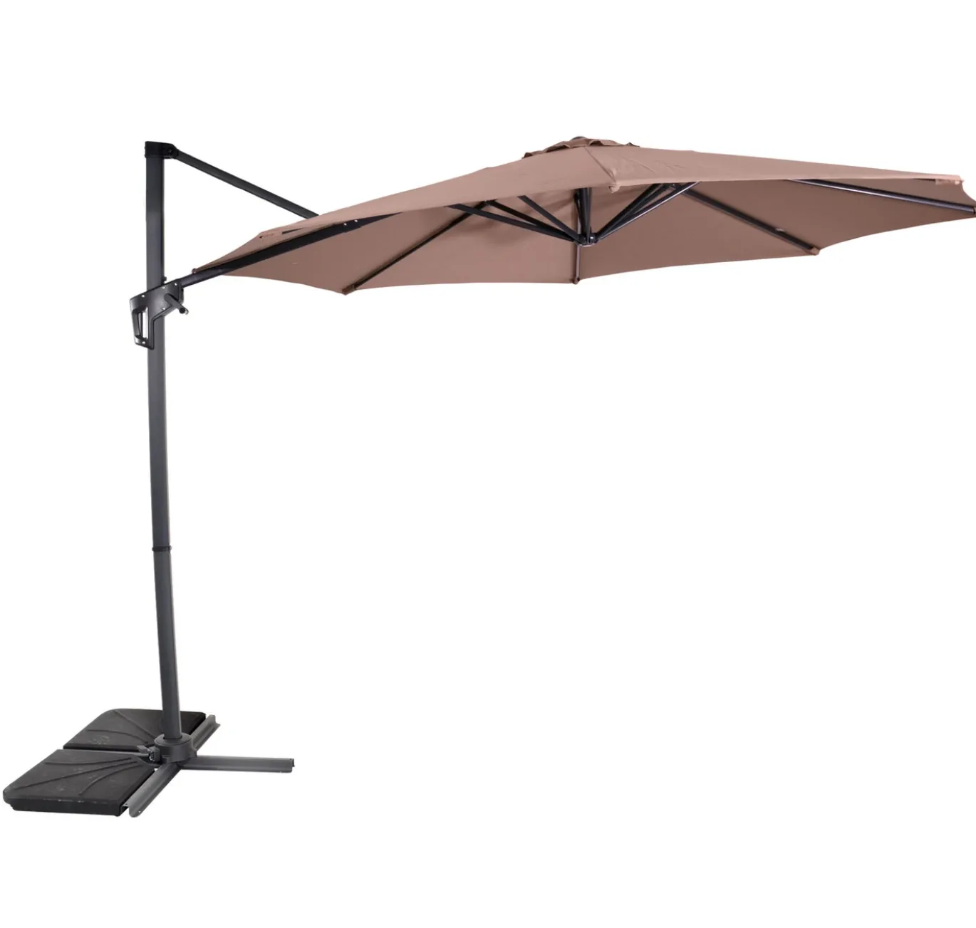 Lesli Living Zweefparasol Libra Taupe Ø3Mtr