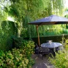Lesli Living Zweefparasol Virgoflex Houtlook Grijs Ø3,5Mtr