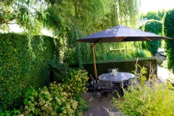 Lesli Living Zweefparasol Virgoflex Houtlook Grijs Ø3,5Mtr