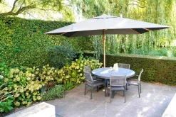 Lesli Living Zweefparasol Virgoflex Houtlook Grijs Ø3,5Mtr