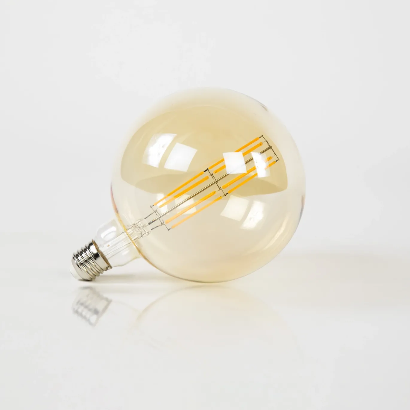 Lichtbron Led Filament Bol Ø15 / Amberkleurig Glas - Giga Meubel