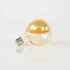 Lichtbron LED filament bol Ø9 5 - E27 6W dimbaar / Amberkleurig glas - Giga Meubel