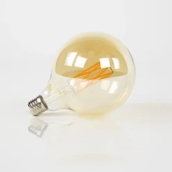 Lichtbron LED filament bol Ø12 5 - E27 6W dimbaar / Amberkleurig glas - Giga Meubel