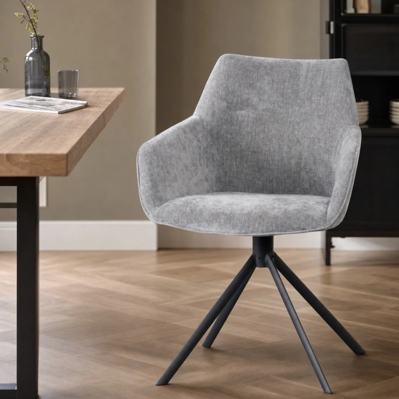 Lifestyle Eetkamerstoel Johnson Draaibaar Crown Grijs