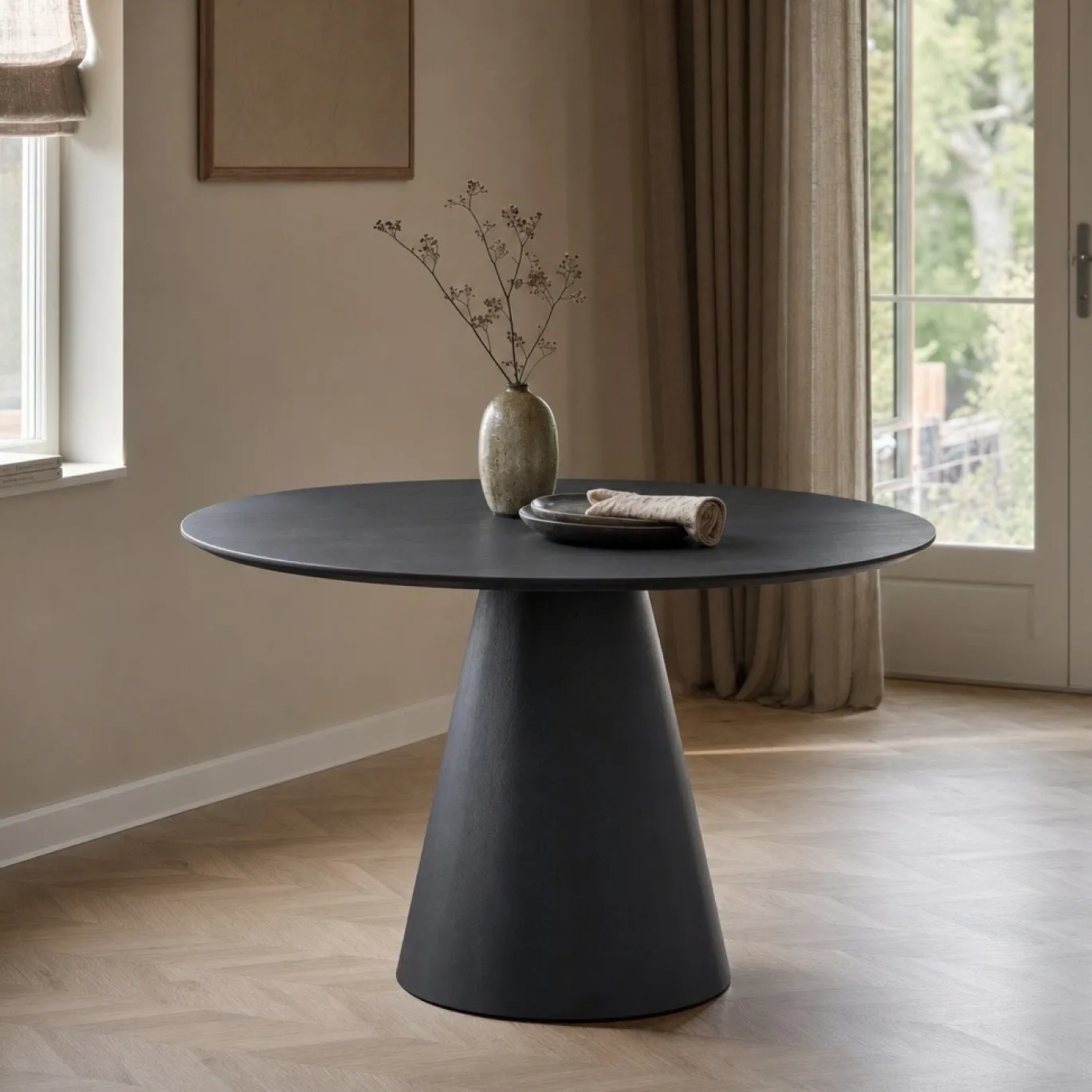 Lifestyle Eettafel Michigan Zwart Ø120cm