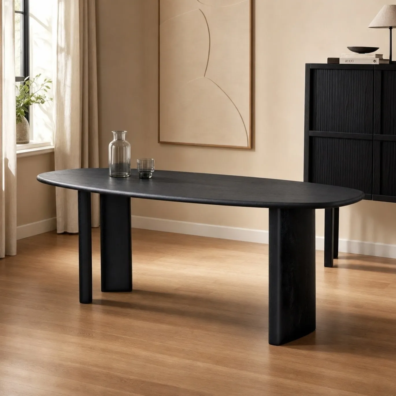 Lifestyle Eettafel Wisconson Zwart 220x90x76cm