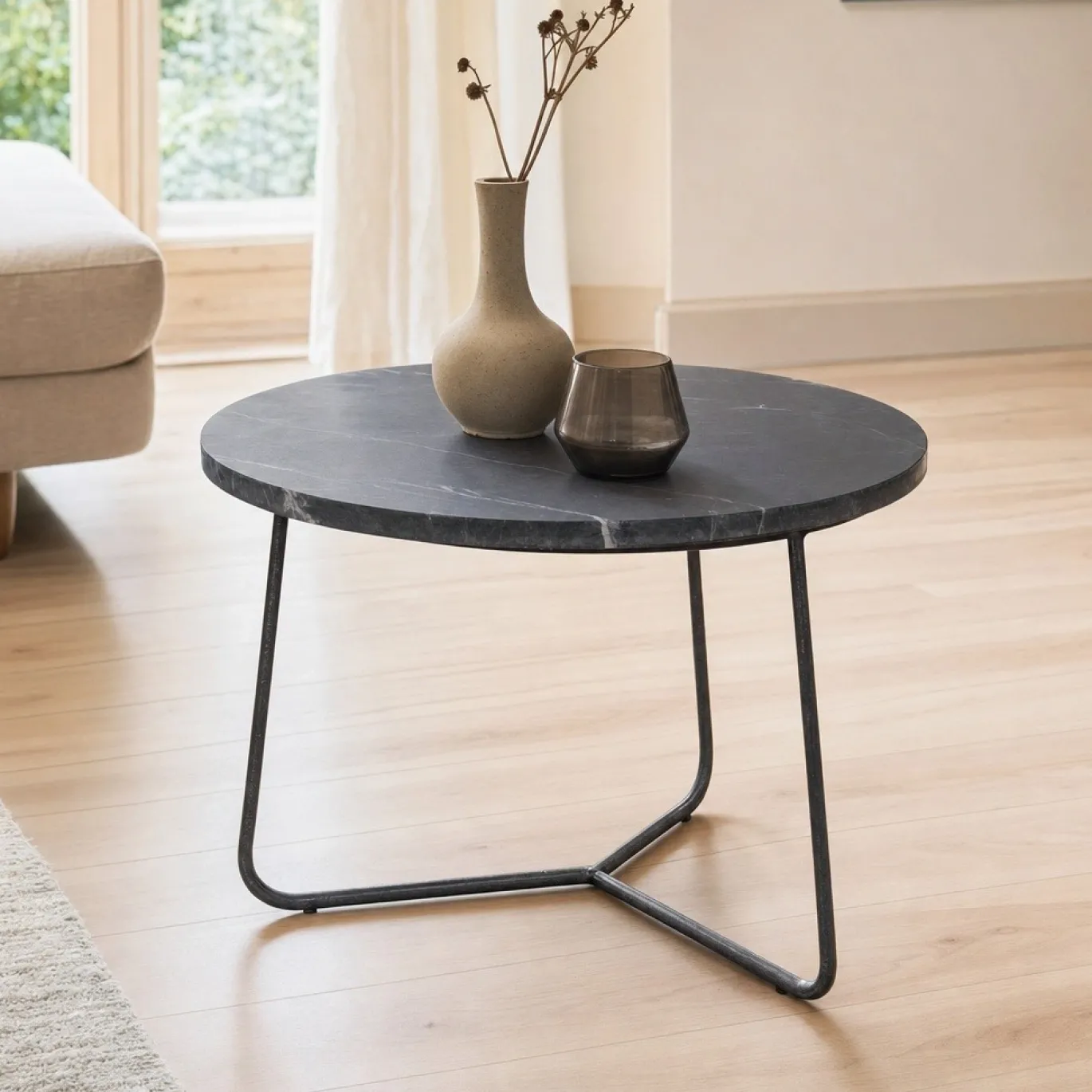 Lifestyle Salontafel Minnesota Zwart Ø50cm