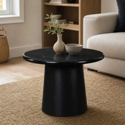 Lifestyle Salontafel Utah Zwart Marmer/Zwart Ø60cm