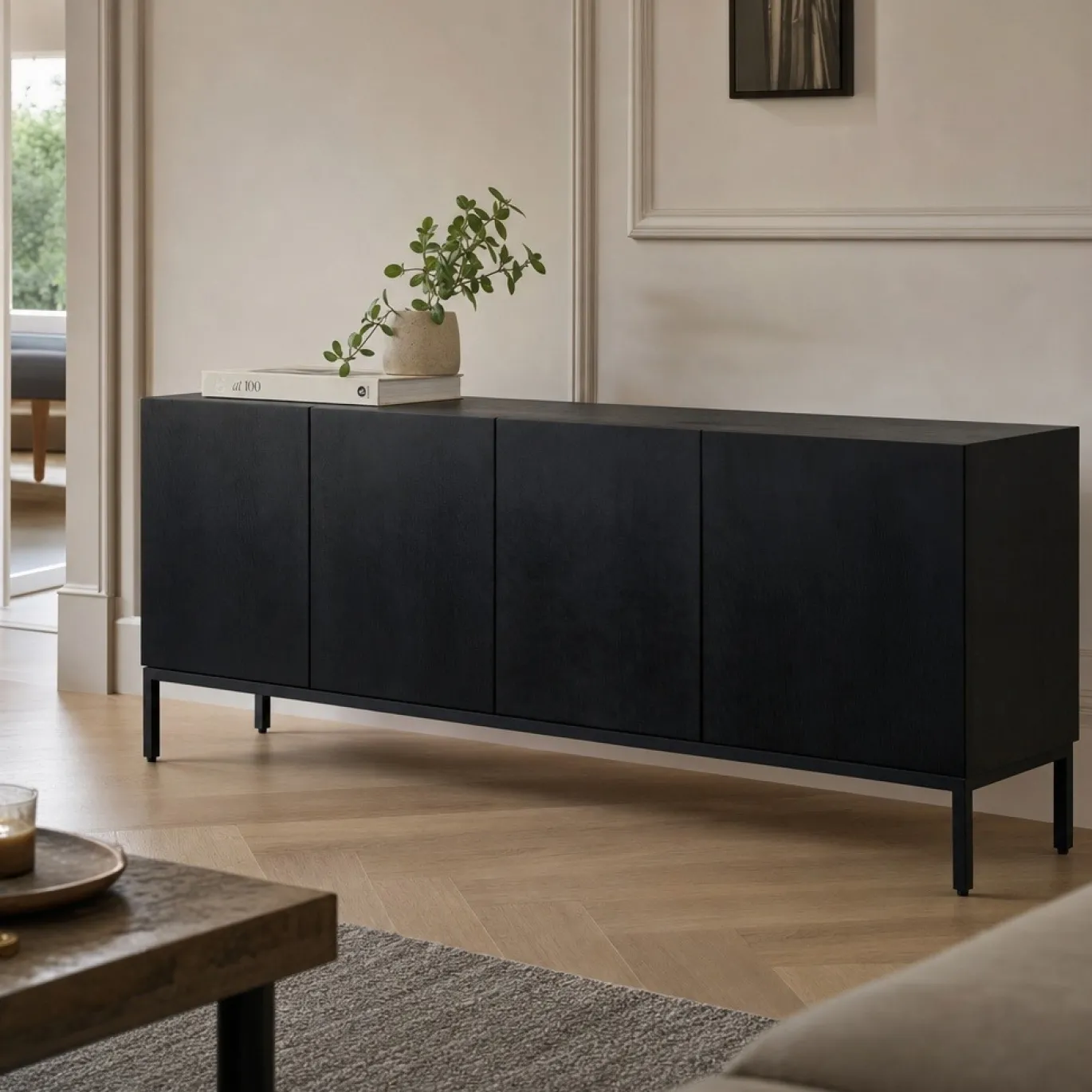 Lifestyle Tv-meubel Dawson Zwart 145cm