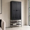 Lifestyle Vitrinekast Dawson Zwart 201cm