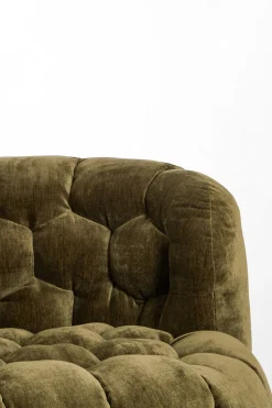 Light & Living Bank Amara Velvet Olijfgroen