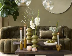 Light & Living Bank Amara Velvet Olijfgroen